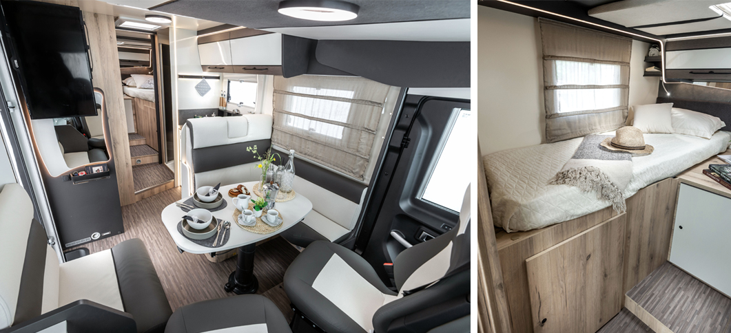 Wohnmobil Miller M-Liner 1 vollintegrierter Innenaufnahme Übersicht